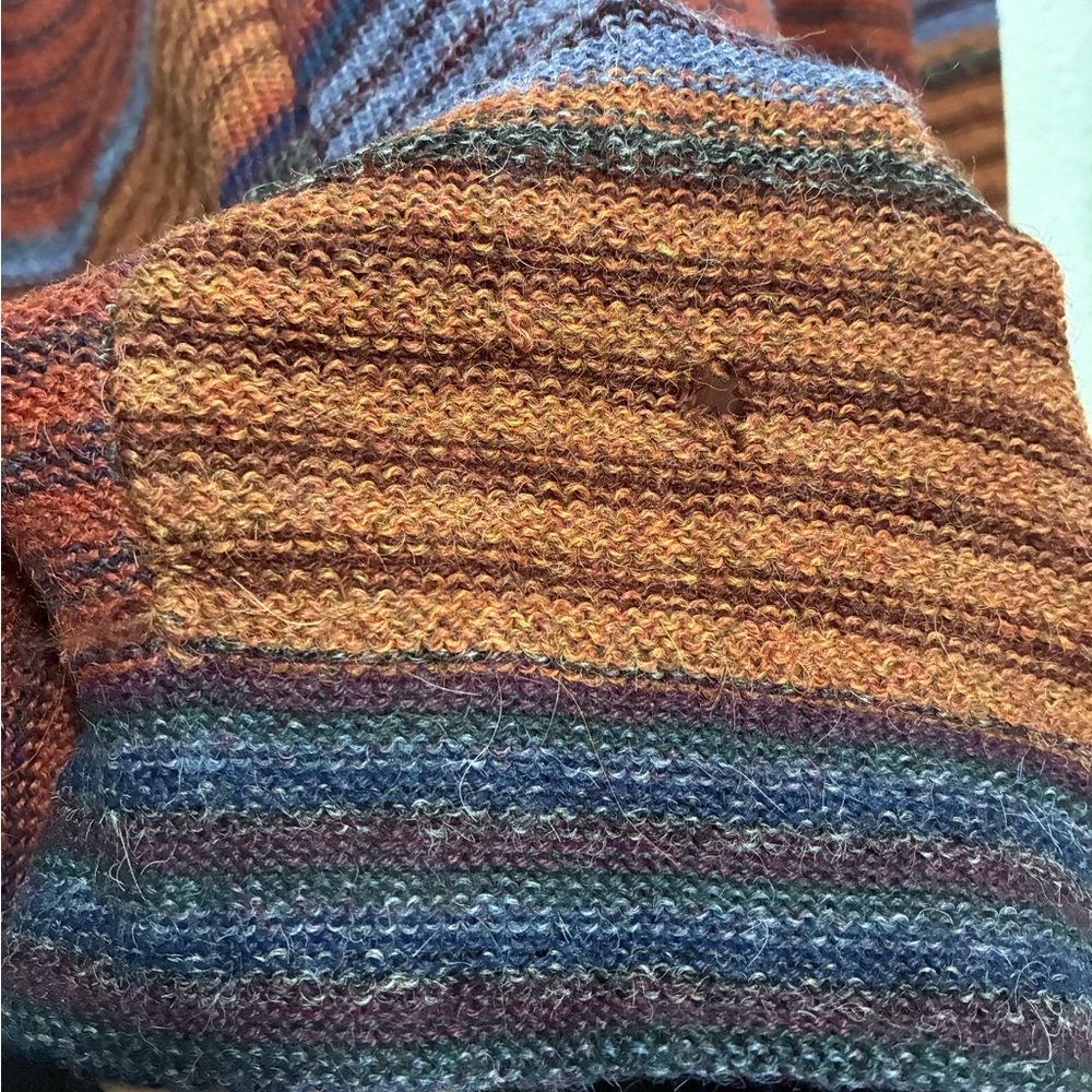 The Territory Ahead 100% Alpaca Sweater Multicolor Striped Knit Peru Size L-READ - Picture 8 of 10